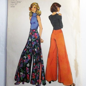 1970s Palazzo Pants Wrap Wide Leg Boho vintage sewing pattern Simplicity 5312 Size 12 UNCUT FF