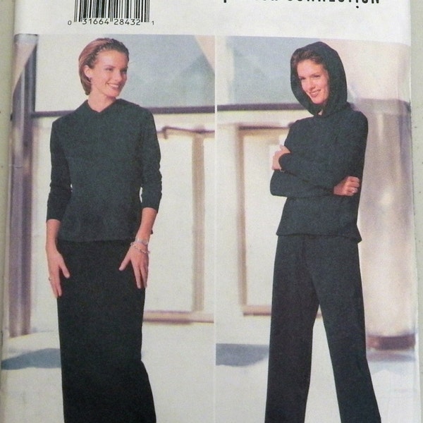 Long Sleeve Hooded Sweatshirt Top  Skirt Pants Yoga sewing pattern French Connection Butterick 5790 Size 6 8 10 Bust 30.5 31.5 32.5 uncut FF