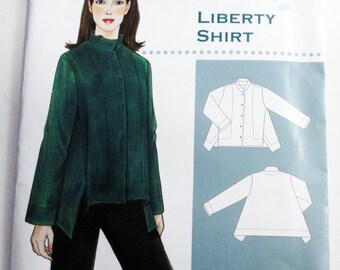 Loose fitting Long Sleeve button front jacket Liberty Shirt Sewing Workshop Collection Size 6 8 10 12 14 16 18 20 22 UNCUT FF
