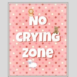 Cute baby print funny baby print no crying zone cry baby crying art pink nursery decor blue nursery art stop crying funny baby nursery decor