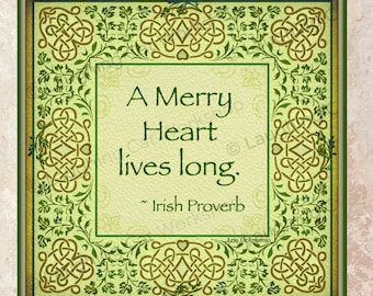 Irish art God art House Blessings Celtic Gaelic Irish home decor Ireland Irish Proverb Happy Heart art print Positive Family love art