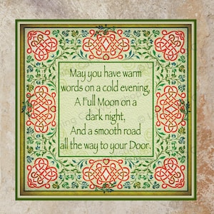 Irish art God art House Blessings Celtic Gaelic Irish home decor Ireland Irish Proverb Heart art print Positive Happy Family love art