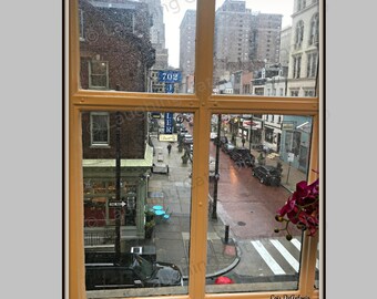 Philadelphia Jewelry District print Vintage Whimsical Pennsylvania Photography Rain City Urban street art Old school Antique Window art