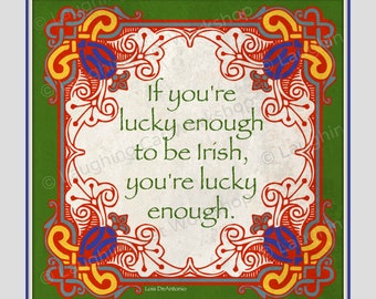 Funny Irish art Irish blessing Irish quote St Patrick Day gift home sweet home decor lucky good luck of the Irish Ireland Celtic art God art