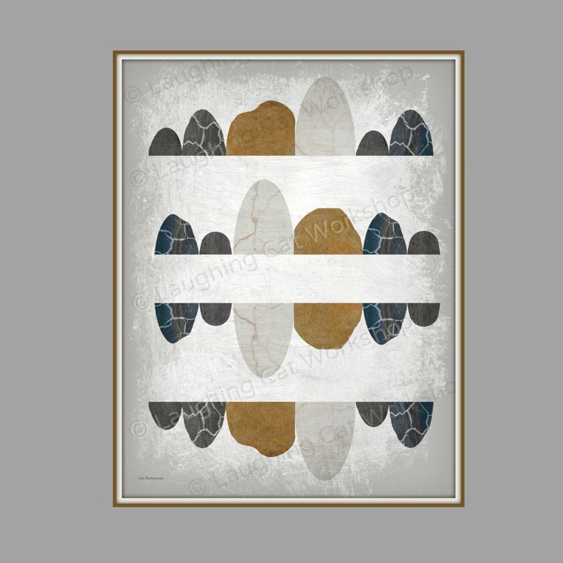 Rock art print Japanese river rocks southwestern Scandinavian Stone Art Hipster modern art Zen Office Decor Garden Wall Art image 1