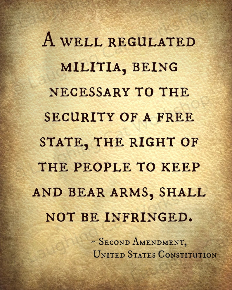 Second Amendment To The United States Constitution 2nd Second Amendment US Constitution Art Print Attorney Lawyer Art