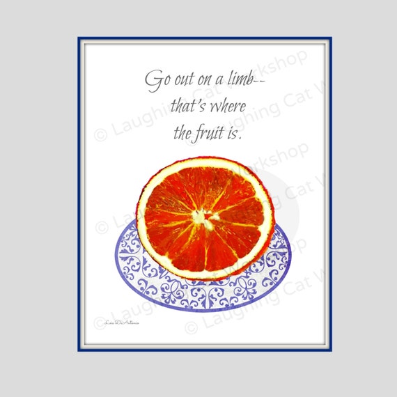 Orange Quote print Motivational wall art Orange print Etsy