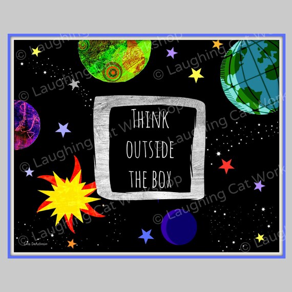 Think Outside Box Solar System Planet Art Inspiration Success Etsy