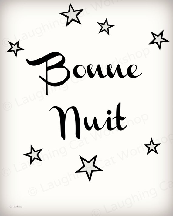 Bonne Nuit Buenas Noches Impresion Lindo Bebe Impresion Lindo Etsy