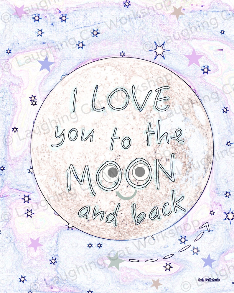 I Love You to the Moon and Back Cute Baby Print Baby Girl Nursery Print ...
