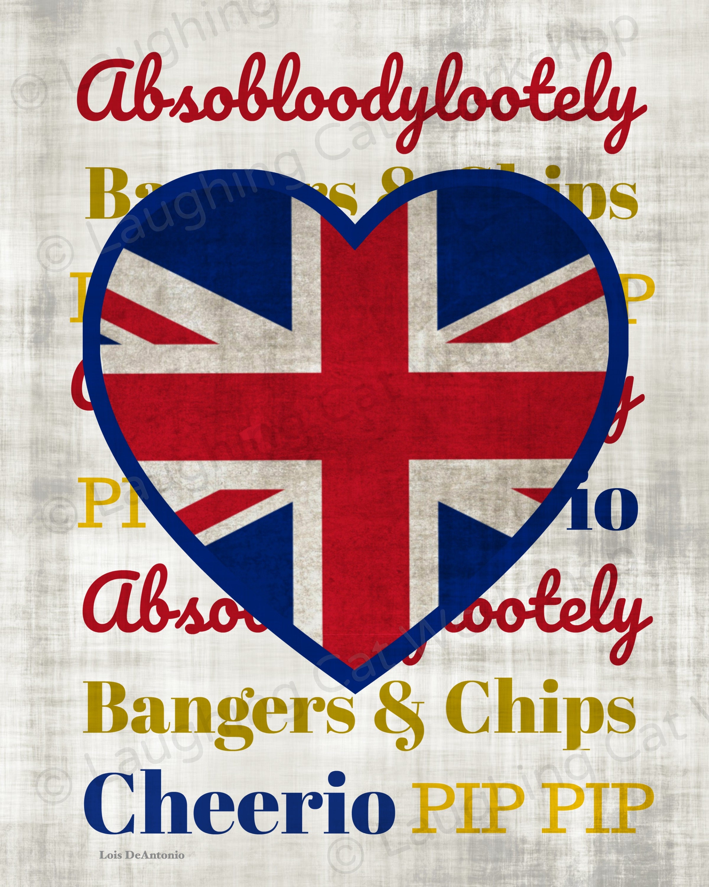 Union Jack Heart UK English British Flag Art Love England Art Print ...