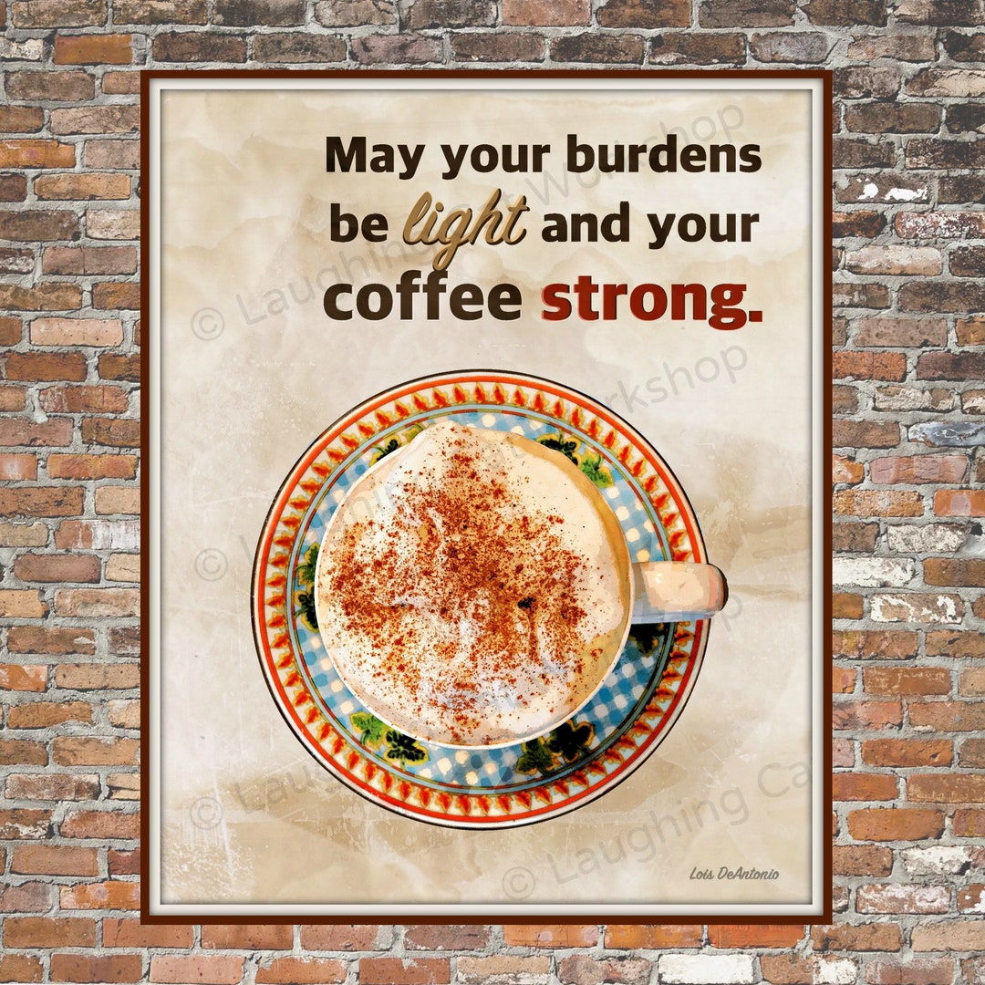 Funny Coffee Art Old School Retro Coffee Blessing College Modern Art ...