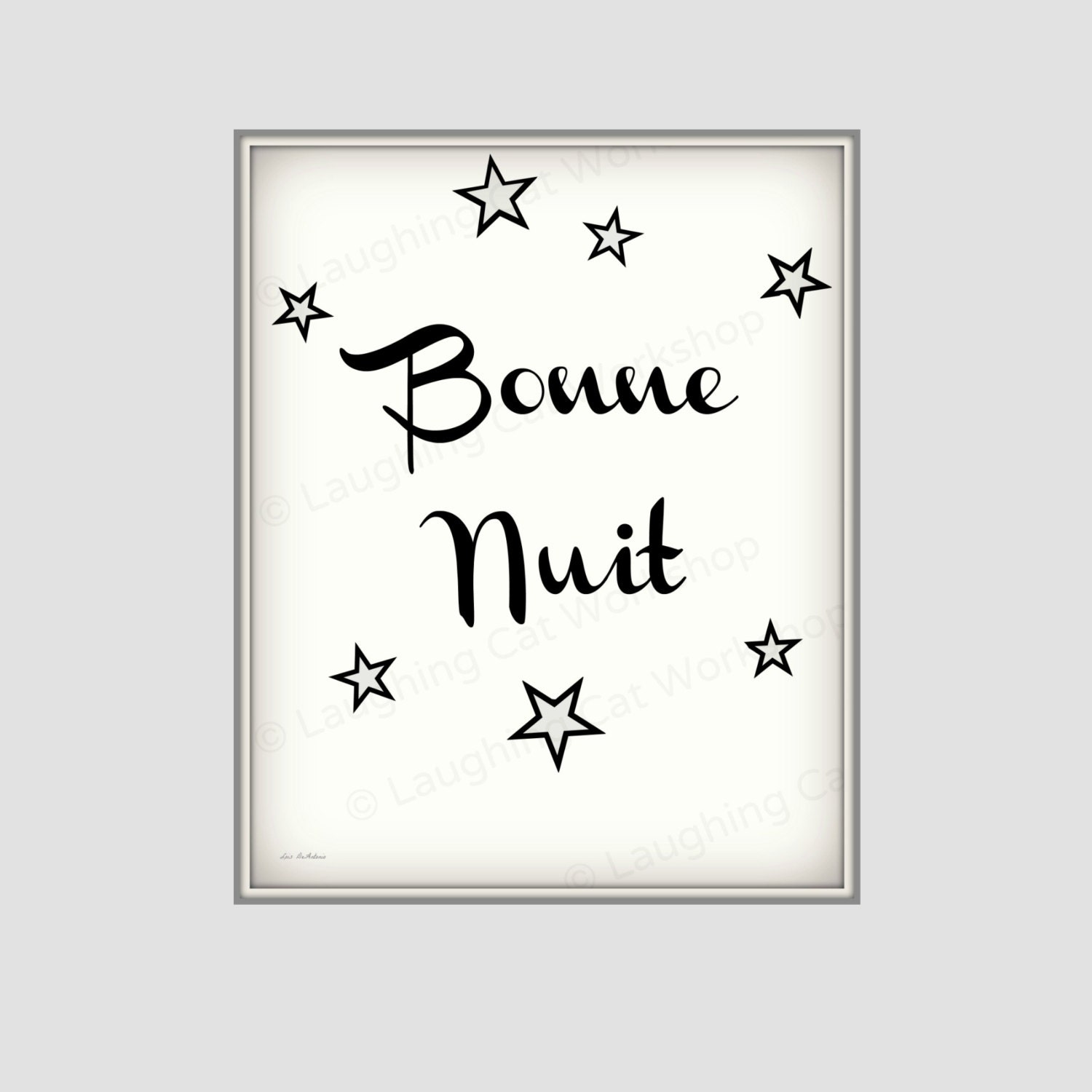 Bonne Nuit Good Night Print Cute Baby Print Cute Baby Quote Wall Art ...