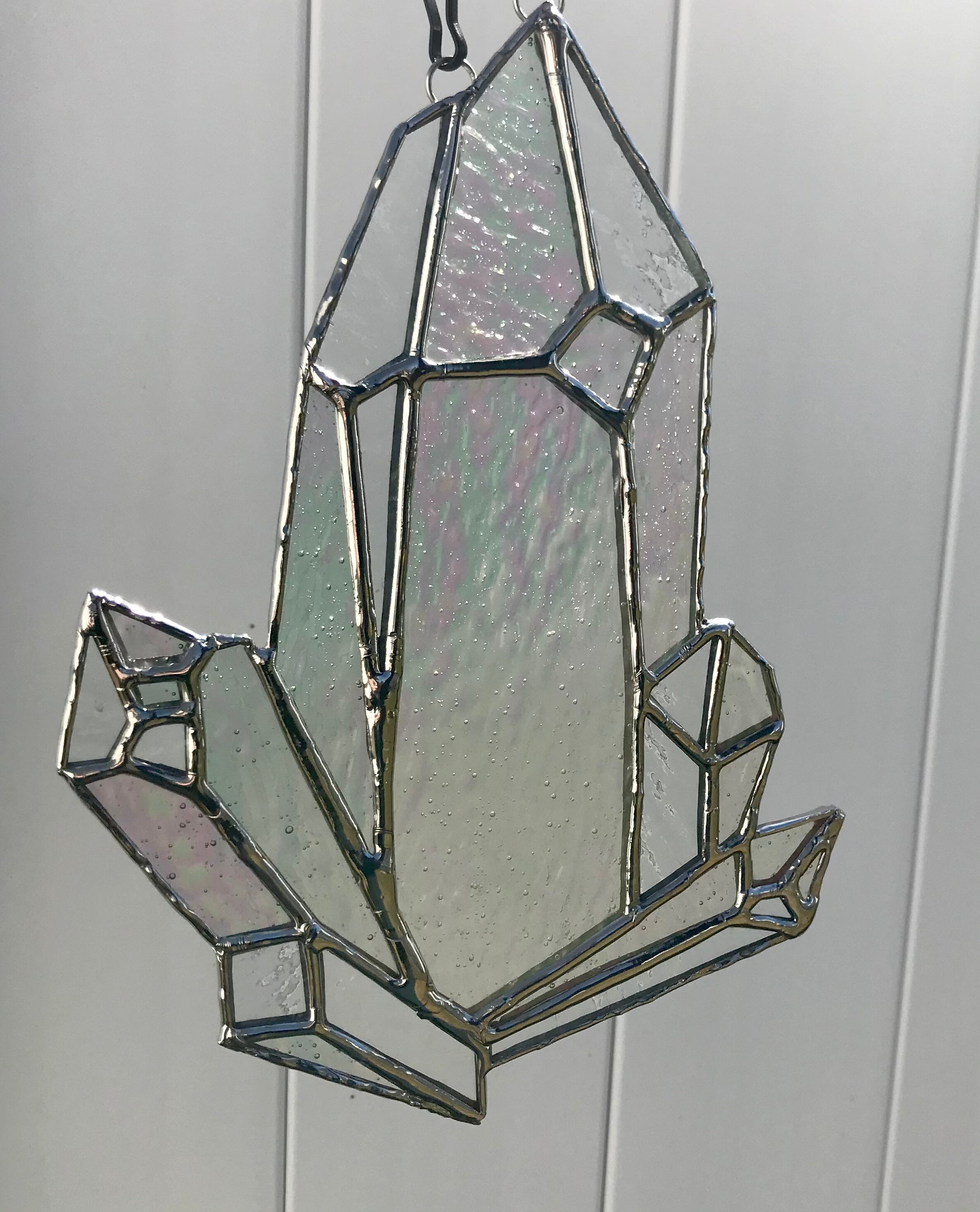 Stained Glass Clear & Iridescent Crystal Cluster Etsy