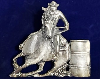 Barrel Racer Horse Hat or Lapel Pin