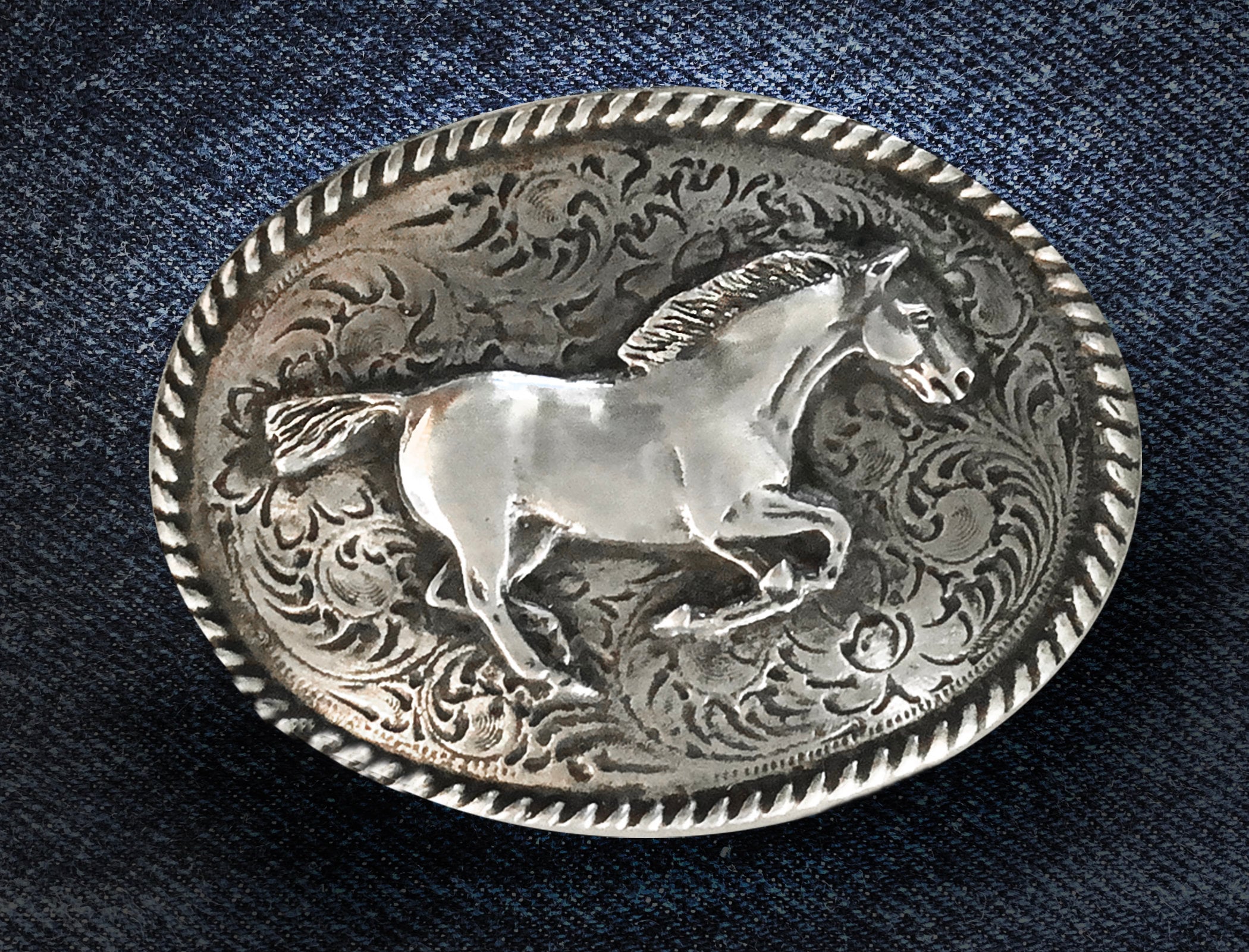Retro Western Cowboy Horse Harness Large Plate Buckle Belt