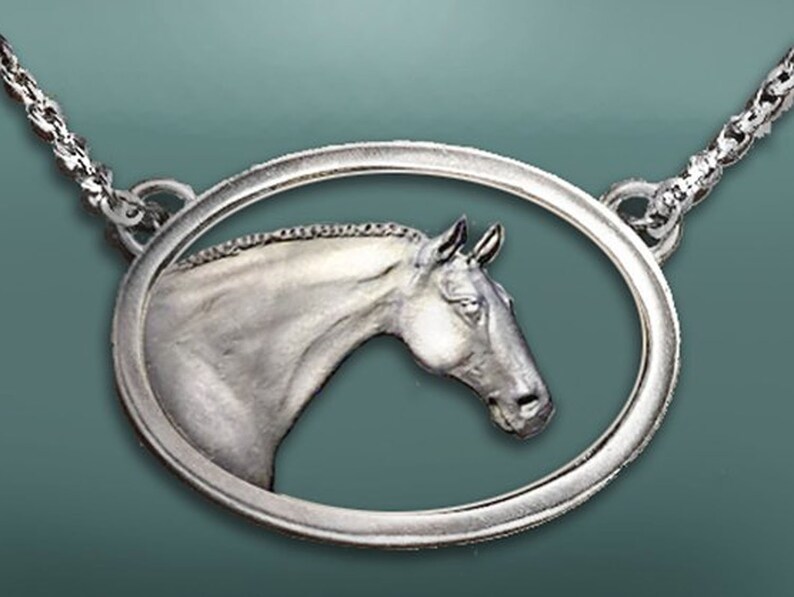 Horse Lady Gifts necklace Thoroughbred Horse Oval Pendant Etsy