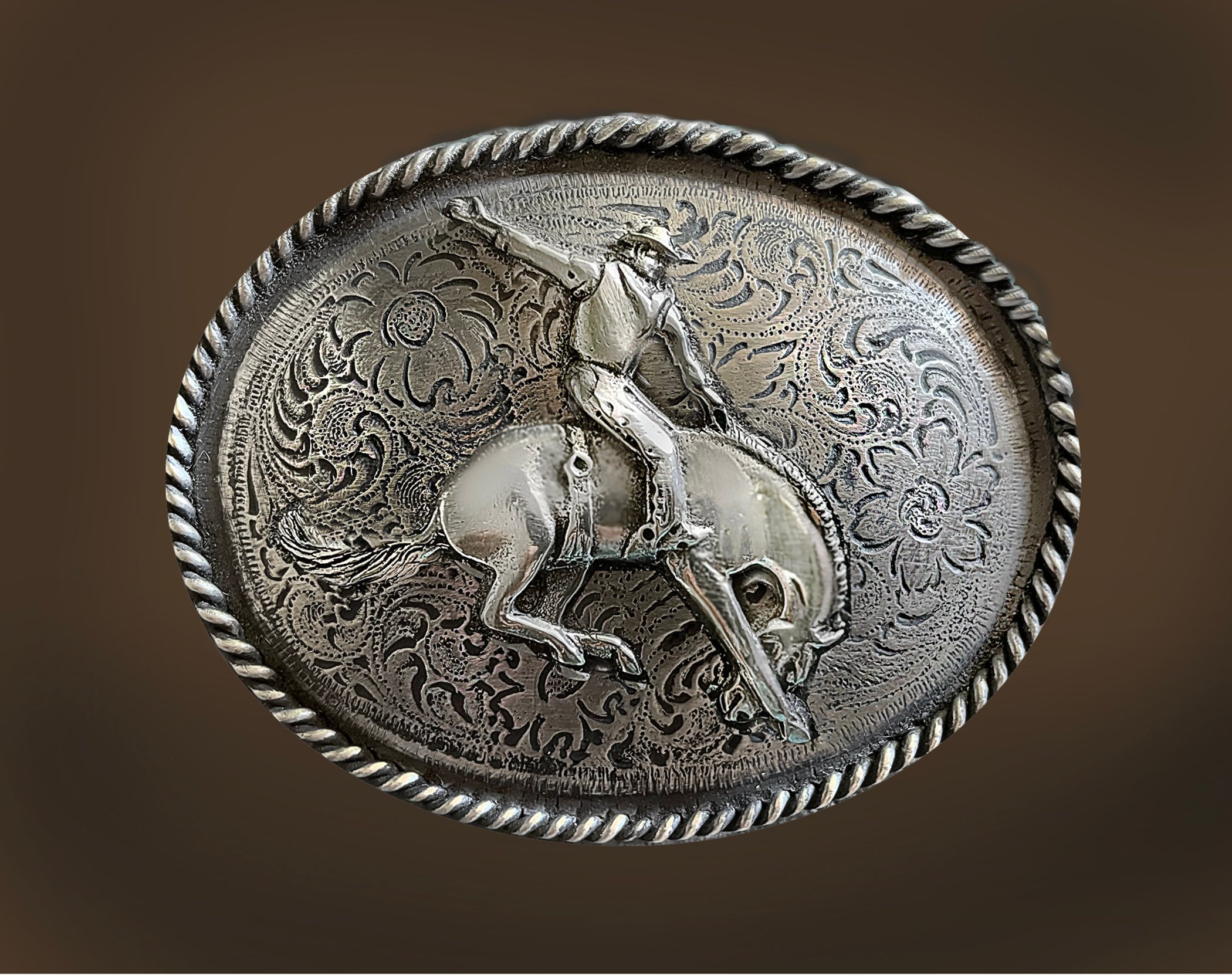 Bucking Bronco Rider Belt Buckle, 3.5 X 2.75 Inches  display picture 3