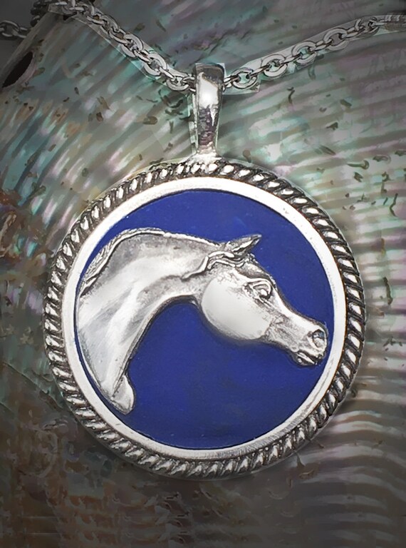 Horse Lady Gifts jewelry Arabian Horse pendant in Blue Etsy