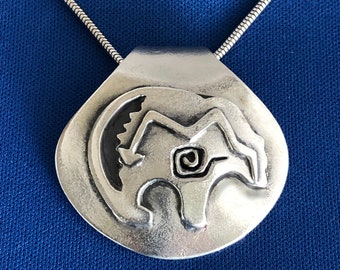 Spirit Bear Pendant in polished pewter