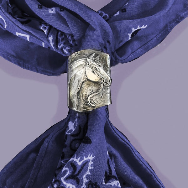 Quarter Horse Western Scarf Slide in polished pewter