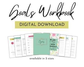 Goals Tracker, Daily Planner Printable, Happy Planner, Habit Tracker, Self Care Planner, Weekly Monthly Planner Printable, Goals Year