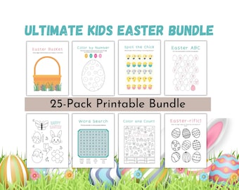Ultimate Kids Easter Bundle, Games for Kids, Printable Activities for Kids, Easter Basket Stuffers,  Easter Gifts for Kids