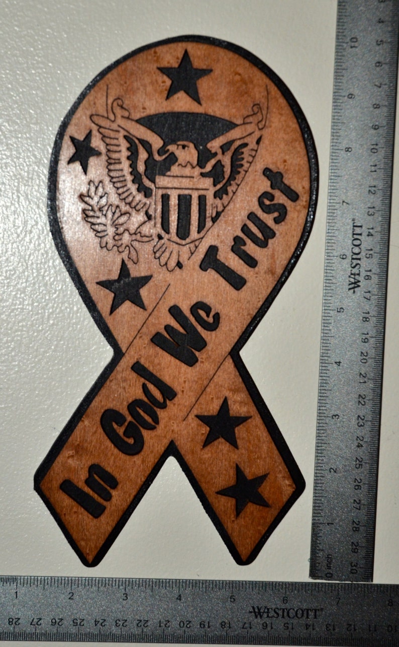 In God We Trust Ribbon Scroll Saw Wall Plaque Etsy
