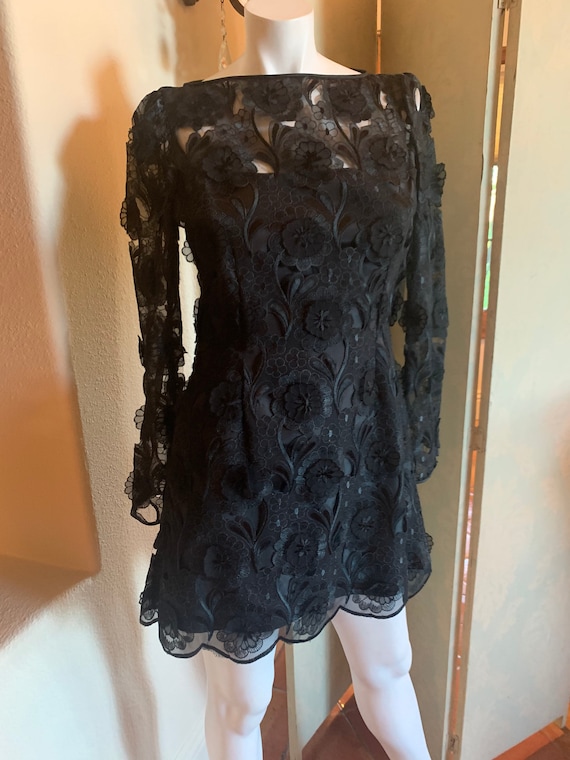 Black Lace Mini Dress