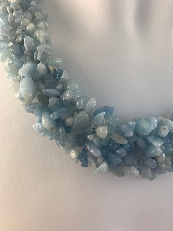 Pale Blue Raw Jadeite Necklace - image 2