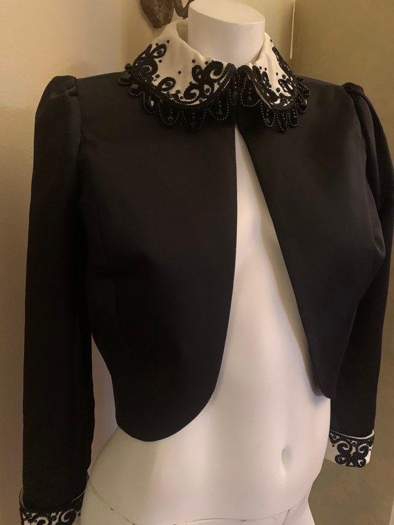 Vintage Black Satin Bolero