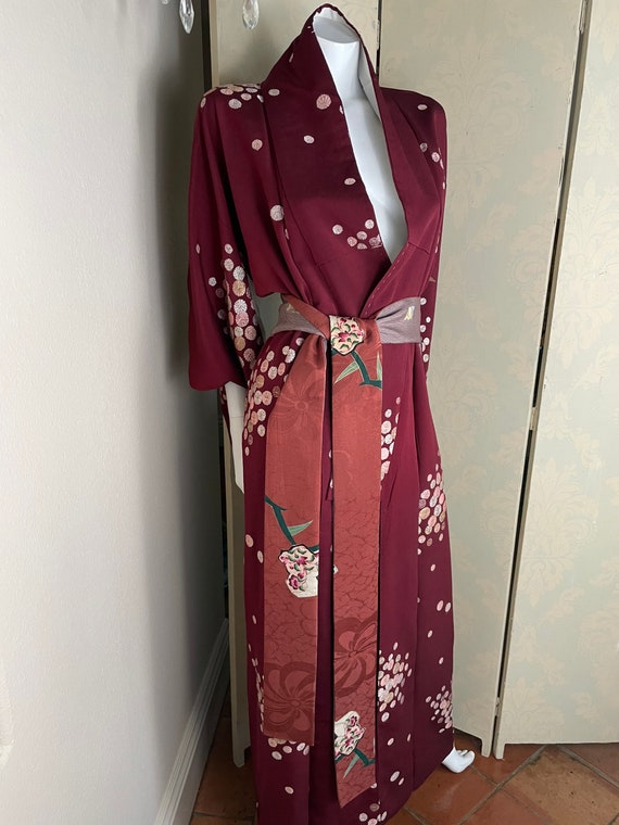 Beautiful vintage silk crepe Japanese Kimino - image 2