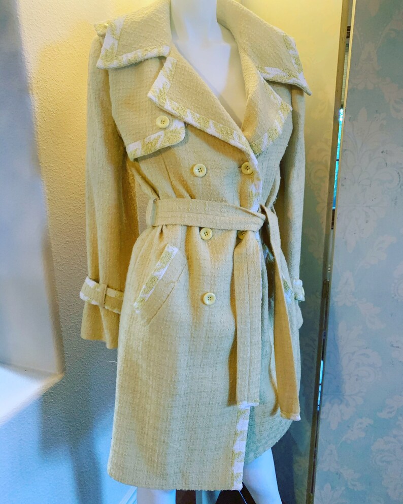 yellow boucle coat