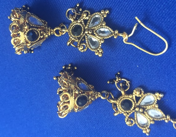 Golden Indian Earrings w/ Stones