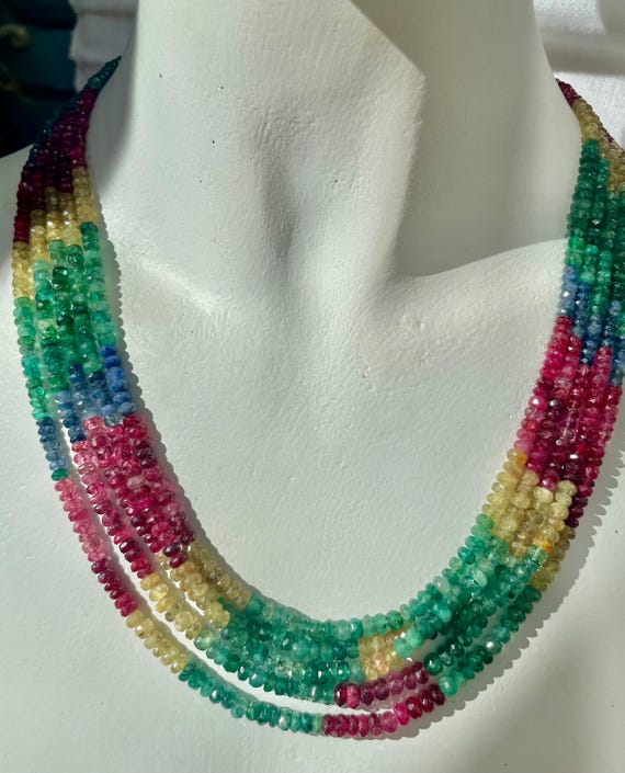 Ruby & Emerald Vintage Necklace - image 1