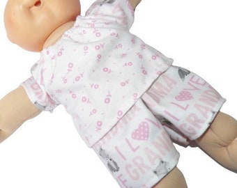No Doll! Cabbage Patch Doll Clothes Fits 14 Girl or Preemie Hooded Grey Unicorn Flannel Pajamas