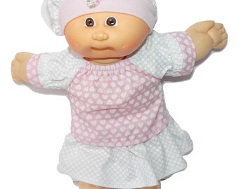 Cabbage Patch Doll Clothes 14 Inch Girl or Preemie Summer Orange Skirt Blouse Hat No Doll