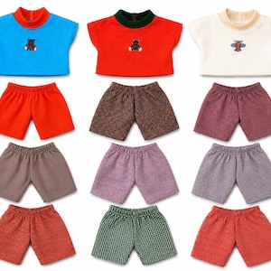 FALL, Cabbage Patch Clothes, Fits 12-13" Boy Doll, Back To School, MIX and MATCH, Turquoise Ivory Airplane T-shirts, Orange Rust Brown Pants