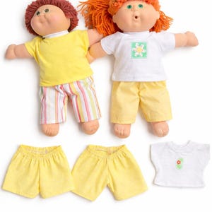 Cabbage Patch Clothes, Fits 16" Boy Girl Doll, Yellow Collection, MIX AND MATCH, Choose, Appliqued Shorts T-shirts Pants