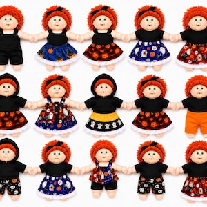 HALLOWEEN, Cabbage Patch Clothes, Fits 16" Girl Doll, Fall,  Mix & Match Skirt Collection, Tshirts, Peasant, Camisole, Pants, Headband