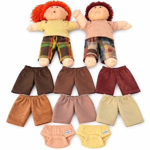 Choose, Cabbage Patch Clothes, Fits 16 inch Boy Doll, Brown Tan Khaki Collection, MIX and MATCH, T-shirts, underwear, Pants