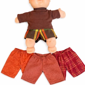 Cabbage Patch Clothes, Fits 14" Boy Doll/ Preemie, Brown Rust Burgundy Collection! Shorts, Pants, T-shirt, MIX and MATCH