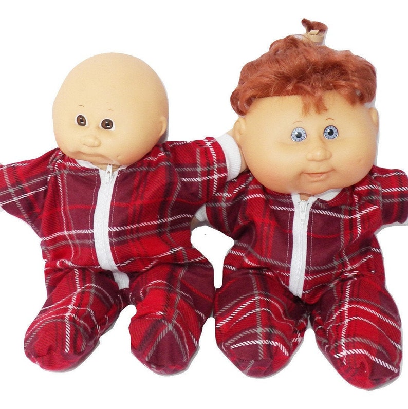 Cabbage Patch Doll Clothes Fits 14 inch Boy or Preemie or Bitty Baby Red Yellow Tree Print Shorty Pajamas