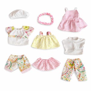 14" Cabbage Patch Doll Clothes –Mix & Match Wardrobe Set for Girl Dolls, Preemies – Capri's, Tops, Skirts, Pants, Shorts, Hats
