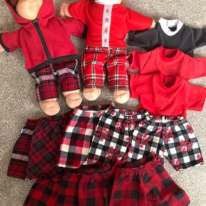 Vêtements Cabbage Patch, convient à une poupée garçon de 16 pouces, MÉLANGEZ et ASSOCIEZ. Choisissez la collection Rouge Noir. Veste zippée à capuche, pantalon, t-shirt