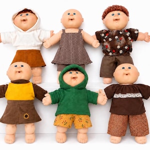 FALL! Cabbage Patch Clothes, Fits 14" or Preemie Doll, MIX and MATCH, Brown Yellow Green, Hoodie, Skirt, Pants, Sweatshirt- Embroidered
