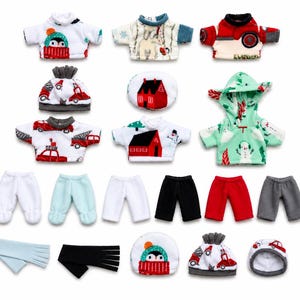 Choisissez des vêtements Cabbage Patch pour enfants de 30 à 33 cm (garçons et filles), des pulls, pantalons, bonnets et écharpes de Noël à assortir, sur le thème du bonhomme de neige.