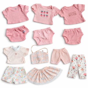 Cabbage Patch Clothes, Fits 16 Inch Girl Doll, Spring Summer Outfit, MIX and MATCH, Peach t-Shirts, Underwear, Pants, Shorts, Capri's