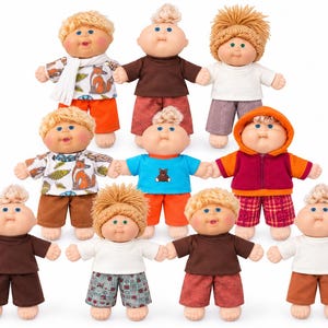 Choose, Cabbage Patch Clothes, Fits 12-13" Boy Doll, Back To School, Fall, MIX and MATCH,  Ivory Airplane T-shirts, Orange Rust Brown Pants