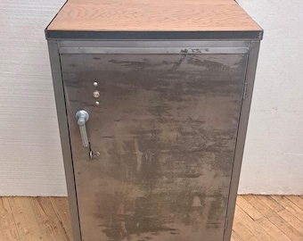 Industrial Cabinet Side Table Night Stand Kitchen Cabinet Vintage Metal Storage Cabinet INV-9S Pair Available